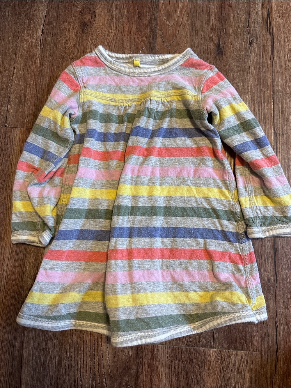 Striped Multicolor Long Sleeve Dress - Girls